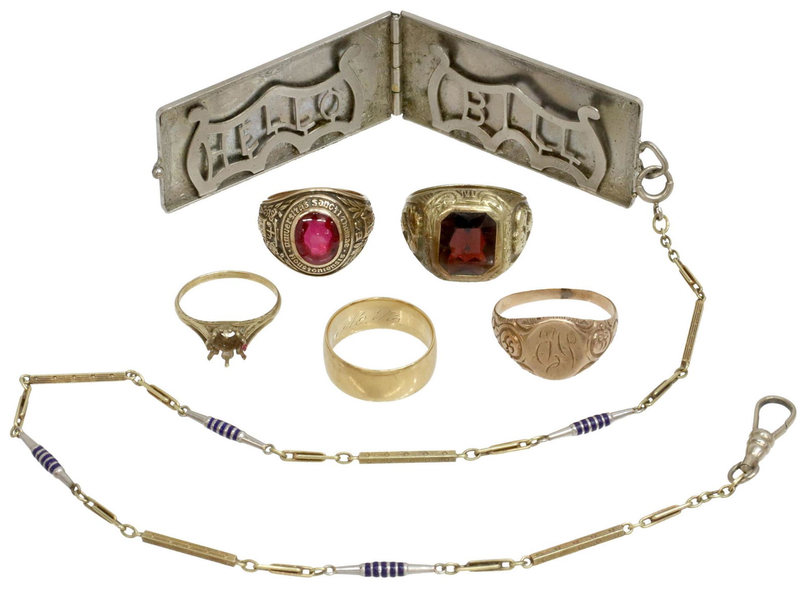 (6) GOLD & OTHER METAL SCRAP LOT RINGS, LOCKET (1 of 6)