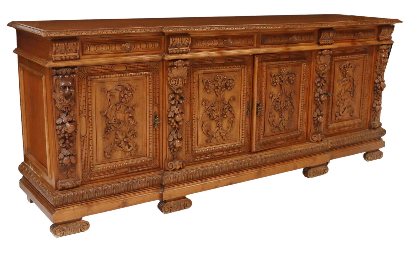 ITALIAN RENAISSANCE REVIVAL WALNUT SIDEBOARD (1 of 7)