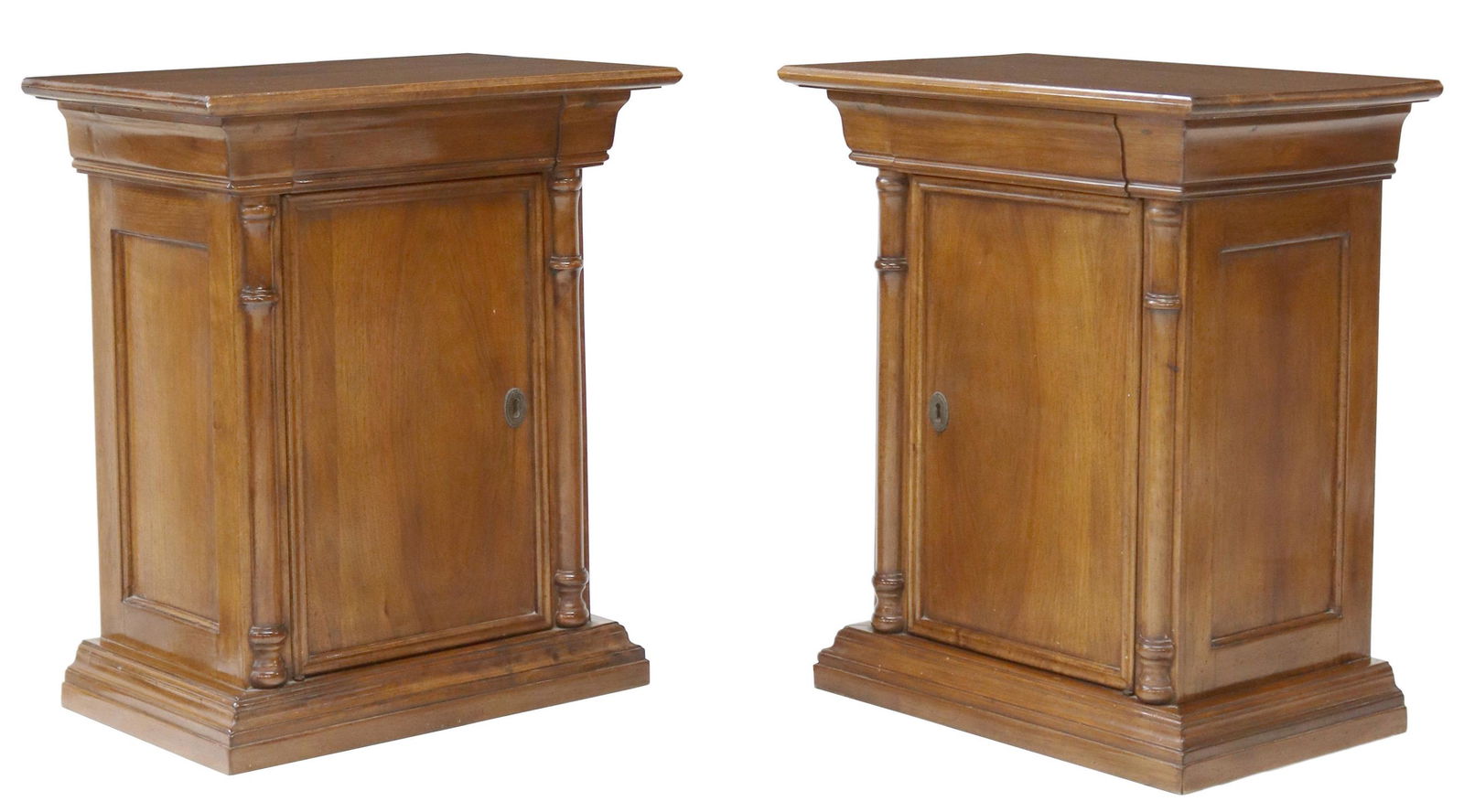 (2) ITALIAN EMPIRE STYLE MAHOGANY BEDSIDE CABINETS (1 of 6)