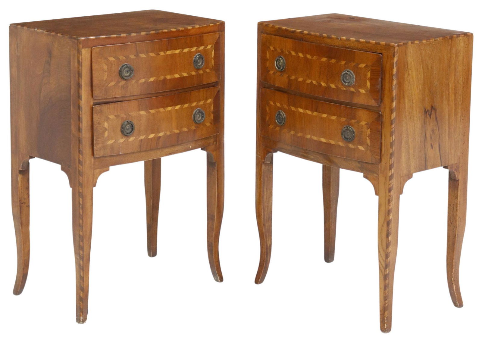 (2) ITALIAN CONTRASTING PARQUETRY BEDSIDE CABINETS (1 of 5)