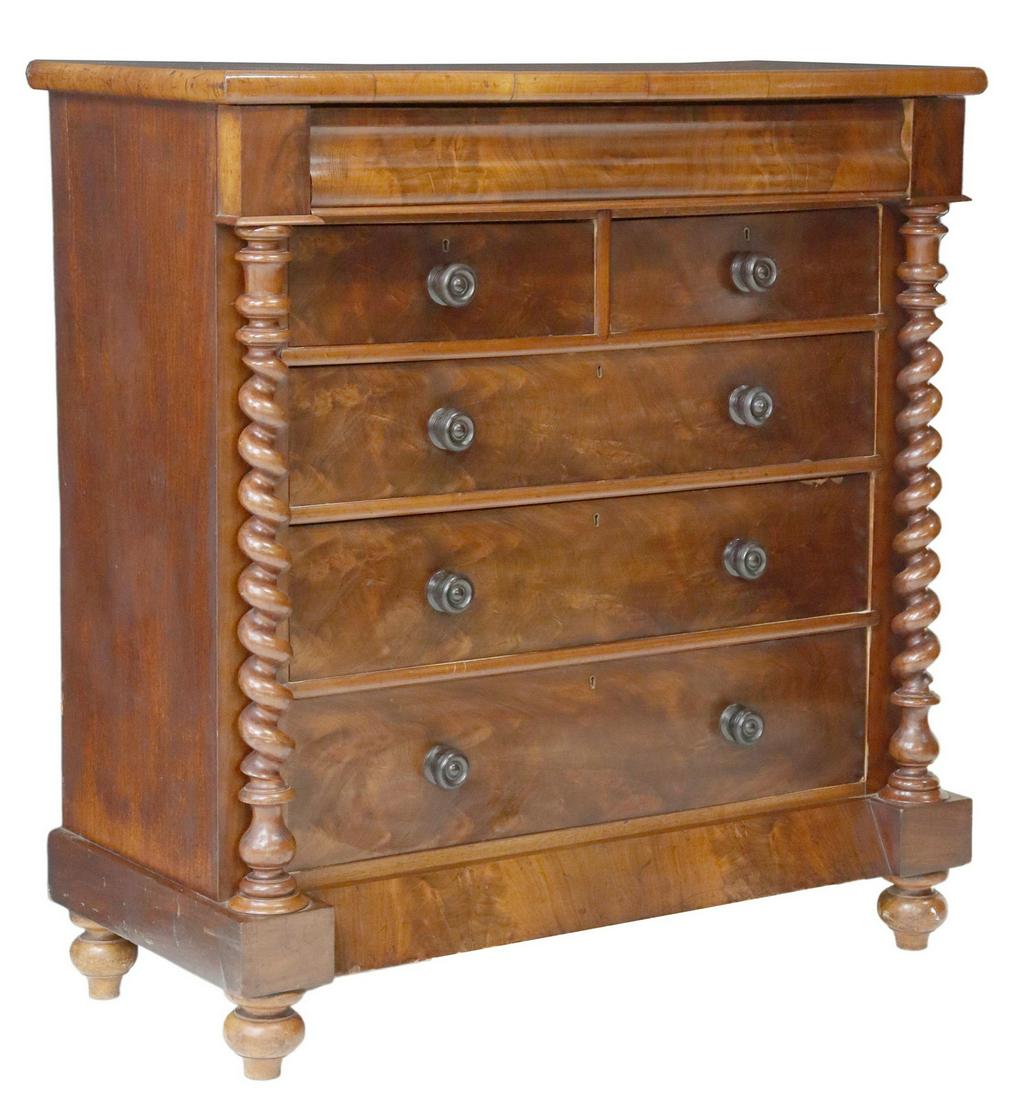 VICTORIAN SCOTTISH MAHOGANY CHEST OF DRAWERS (1 of 5)