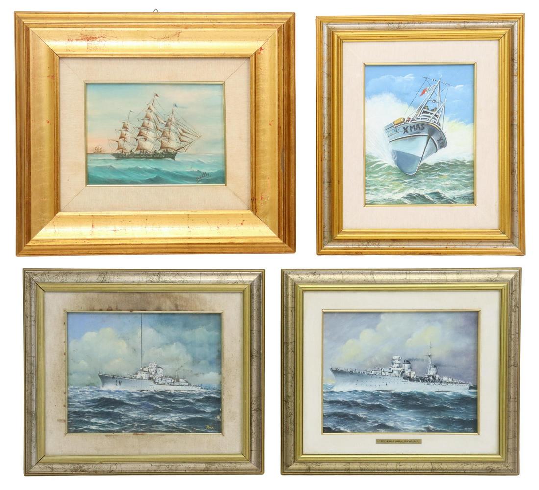 (4) ITALIAN SCHOOL NAUTICAL PAINTINGS (1 of 14)