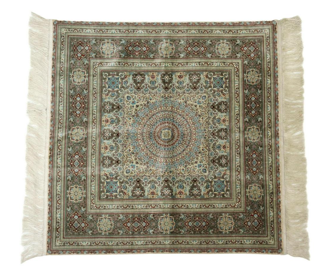 HAND-TIED TURKISH HEREKE OZIPEK RUG, 3' x 3'1" (1 of 4)