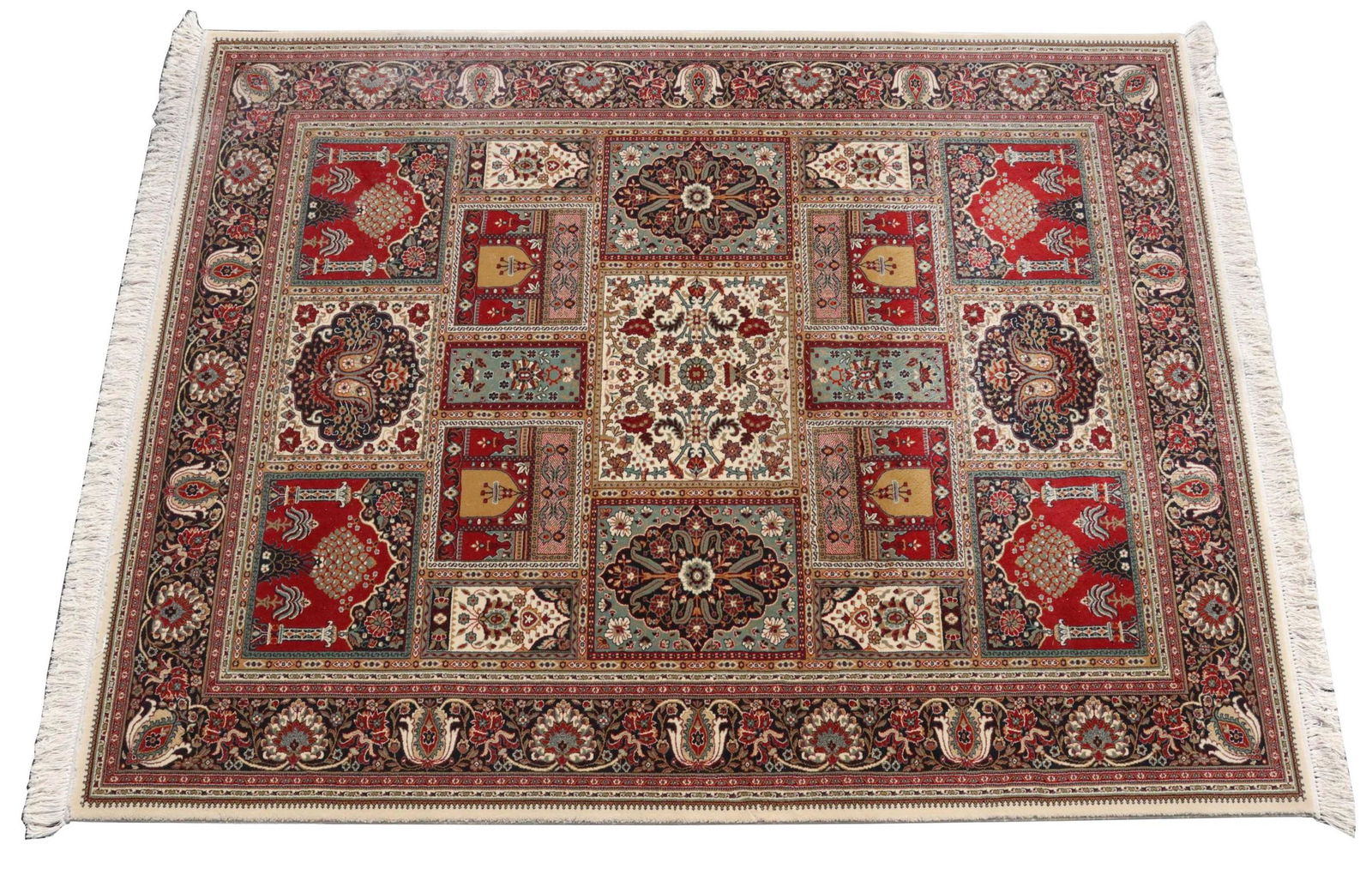 MACHINE-MADE TABRIZ STYLE RUG, 9'7" X 7'11" (1 of 3)