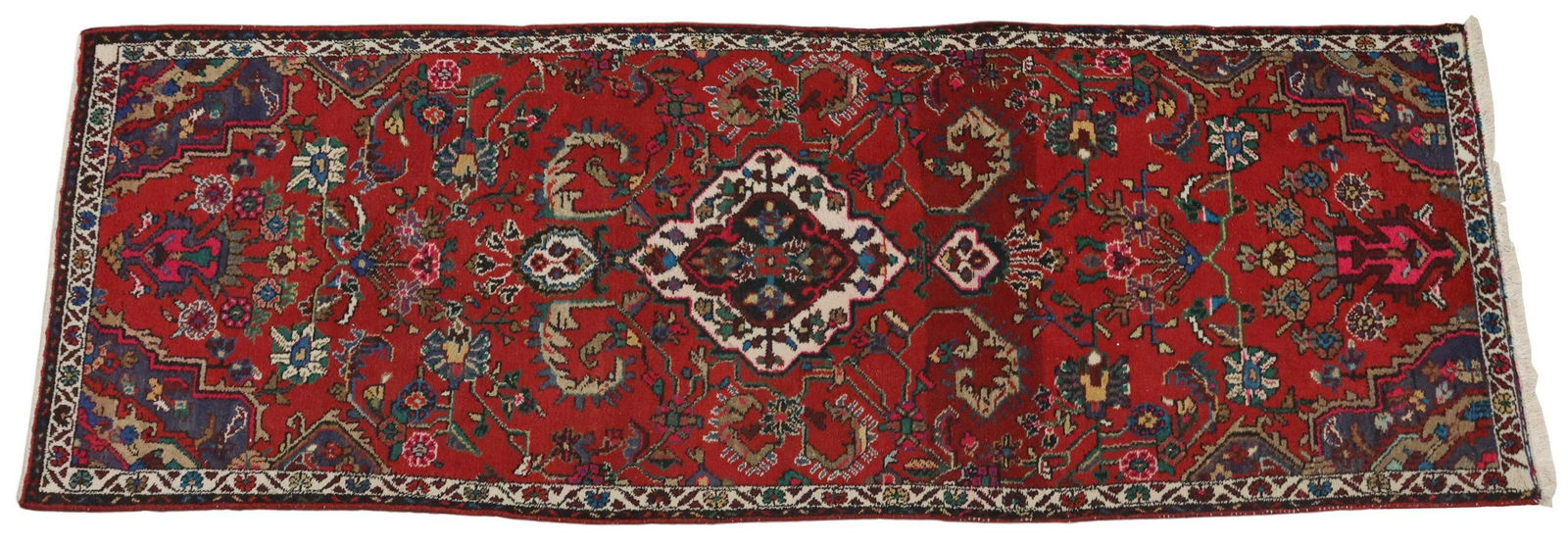 HAND-TIED PERSIAN HAMADAN RUNNER, 9'5" X 3'4" (1 of 3)