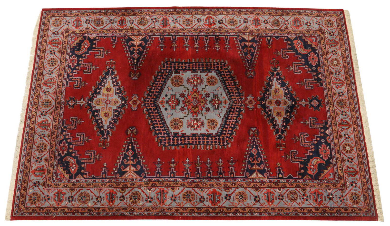 INDIAN MACHINE-MADE ESTATE RUG, 9'6" X 6'6" (1 of 3)