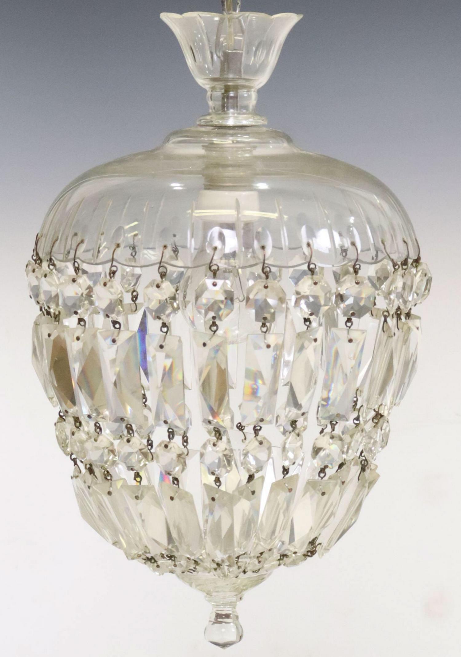 ITALIAN GLASS & CRYSTAL BEAD BASKET CHANDELIER (1 of 3)
