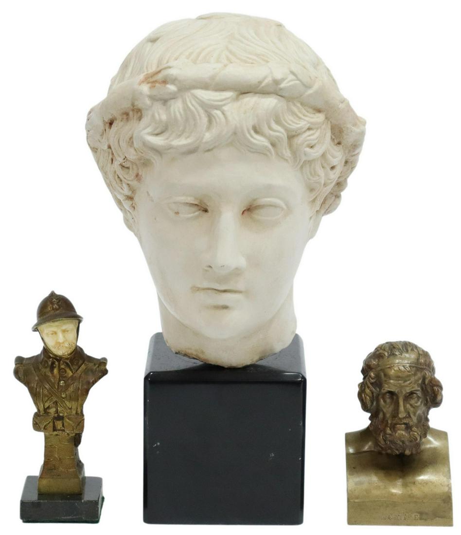 (3) SCULPTURES BRONZE & COMPOSITE PORTRAIT BUSTS (1 of 6)