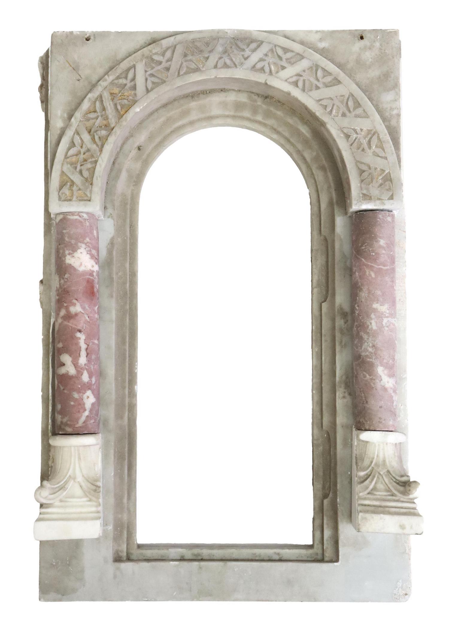 ARCHITECTURAL ITALIAN MARBLE AEDICULE ARCH FRAME (1 of 3)