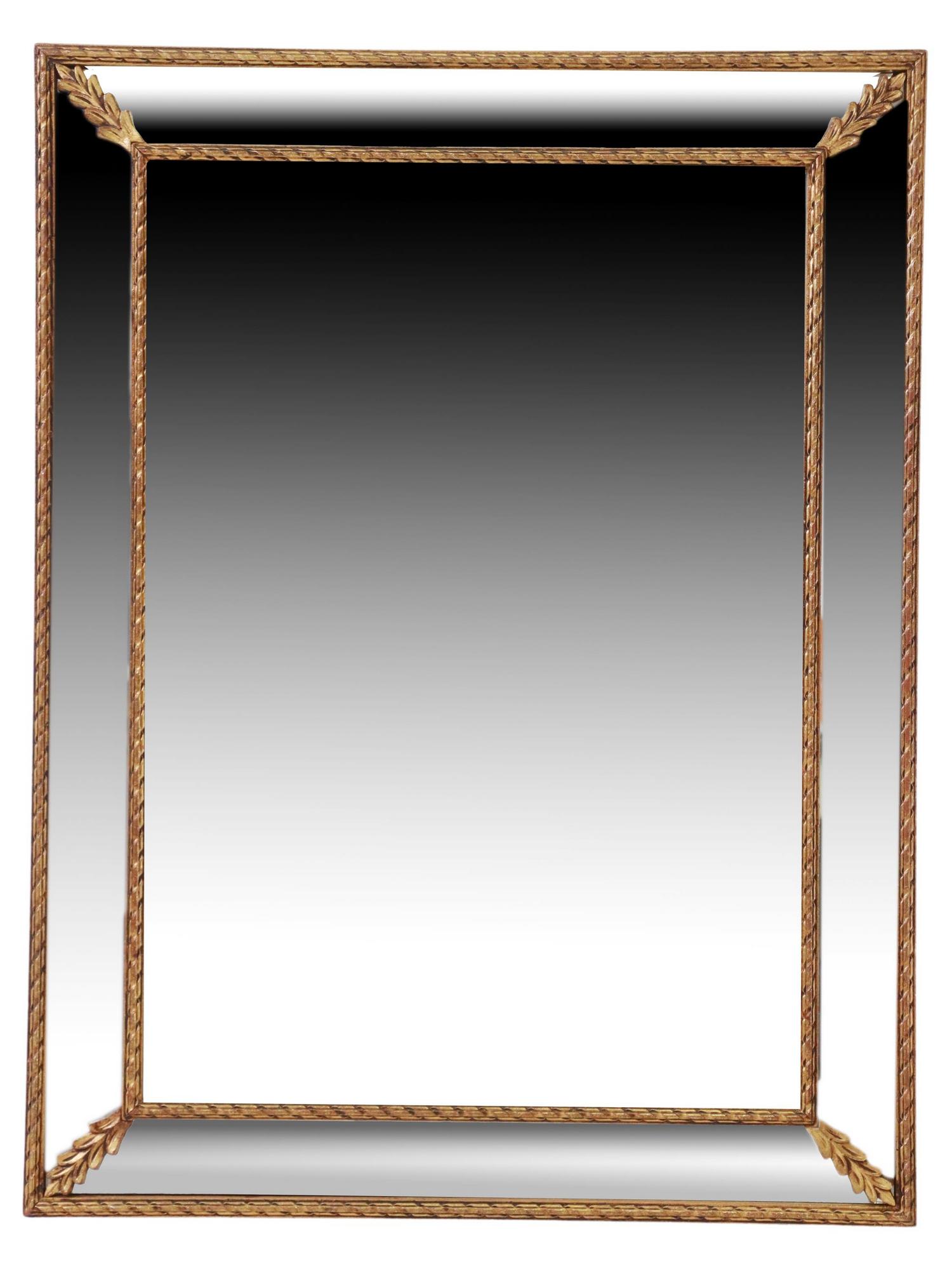 ITALIAN GILTWOOD CUSHION MIRROR, 33" X 25" (1 of 3)