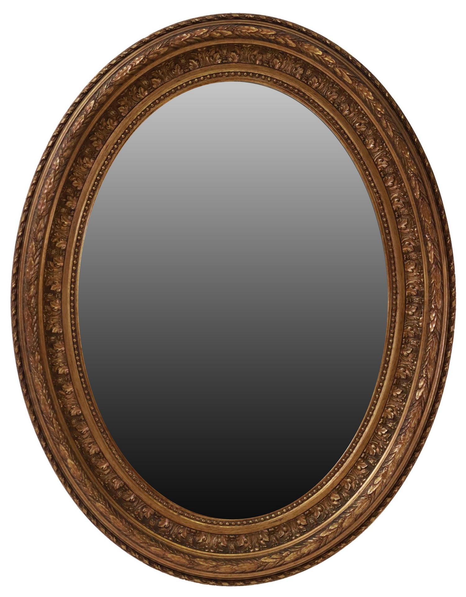 ITALIAN GILTWOOD OVAL BEVELED MIRROR (1 of 3)
