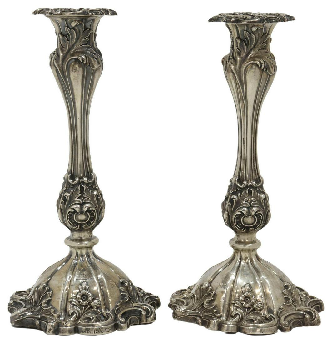 (2) VICTORIAN WEIGHTED STERLING CANDLESTICKS (1 of 4)