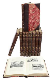 (10 VOL) BOOKS: JOHN L. STODDARD'S TRAVEL LECTURES: (10 volumes) Books: "John L. Stoddard's Lectures," John Lawson Stoddard (American, 1850-1931), leather half binding, marbled paper boards, gilt embossed spine, Balch Brothers Company, Boston, George L