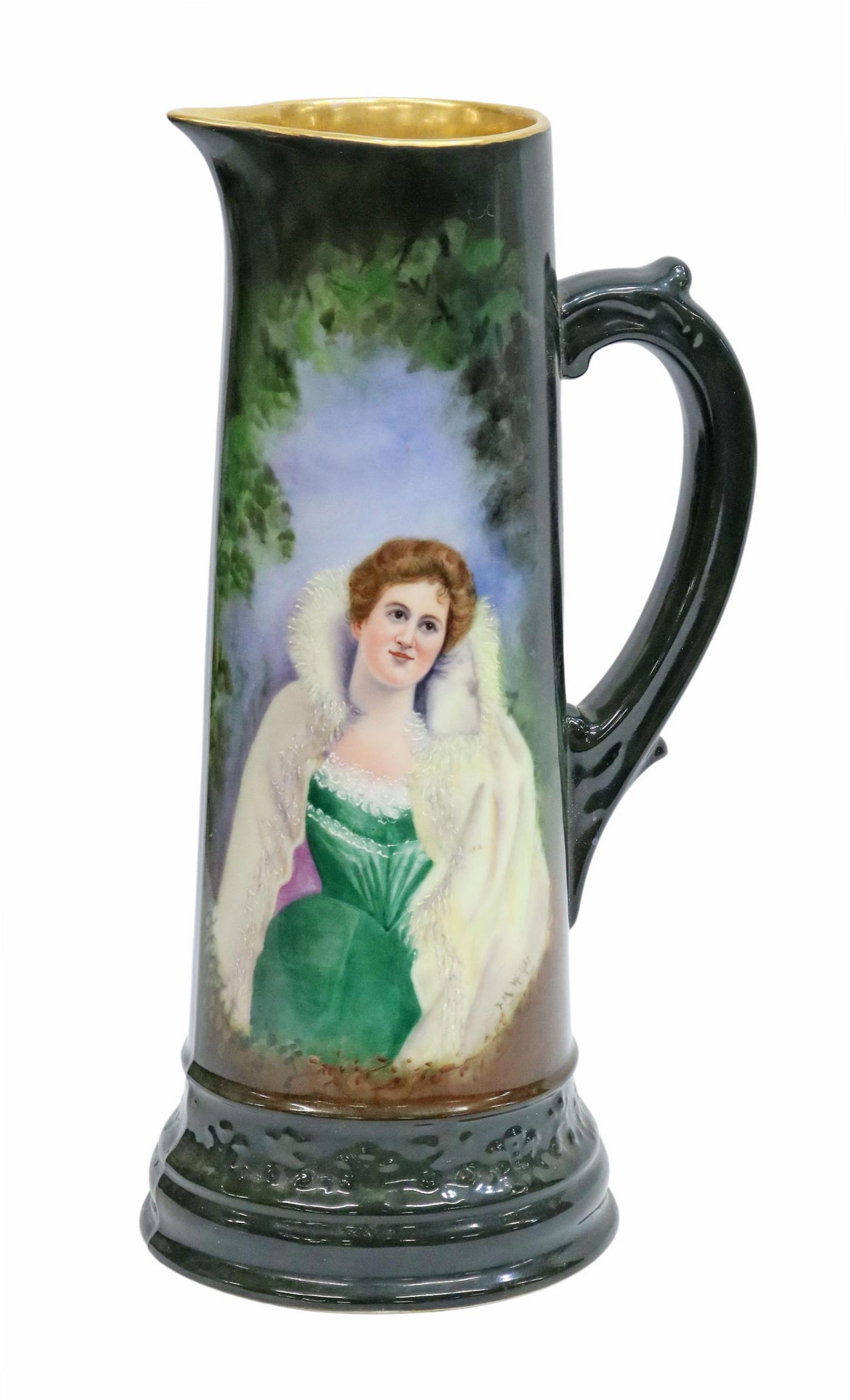 HAND-PAINTED T&V LIMOGES PORCELAIN PITCHER/ VASE (1 of 5)