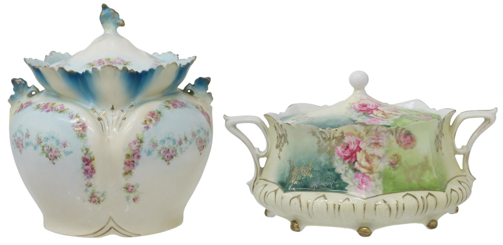 (2) GERMAN R.S. PRUSSIA PORCELAIN BISCUIT JARS (1 of 3)