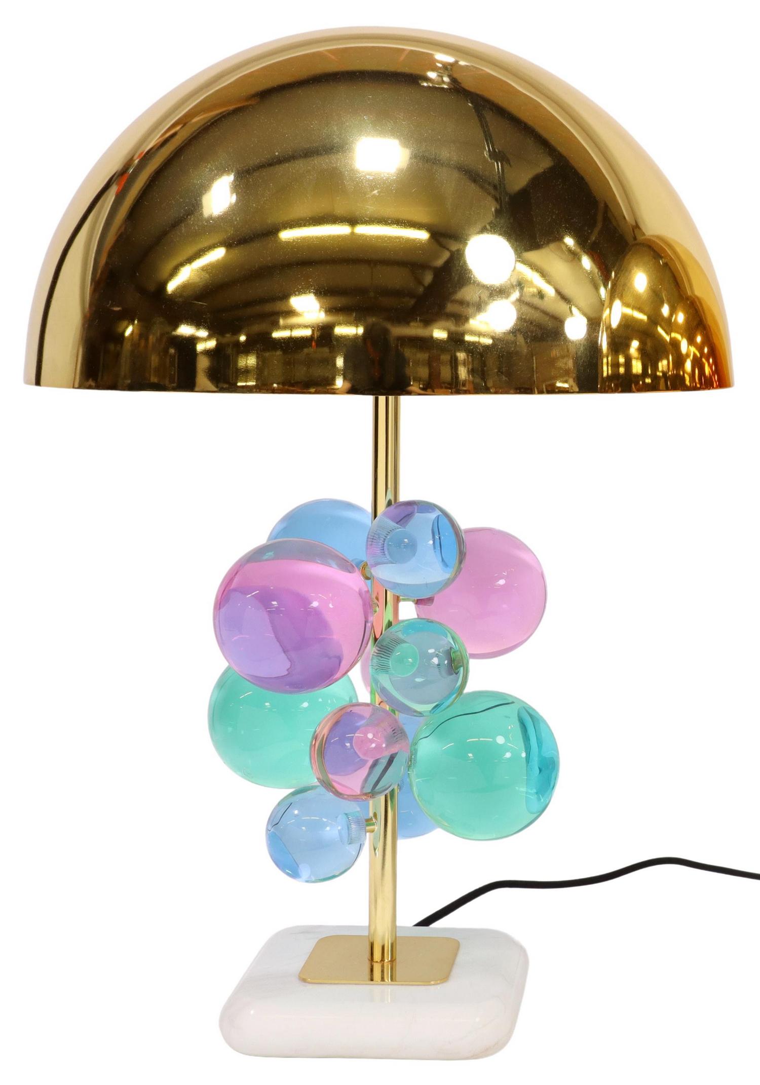 JONATHAN ADLER BRASS & ACRYLIC 'GLOBO' TABLE LAMP (1 of 6)