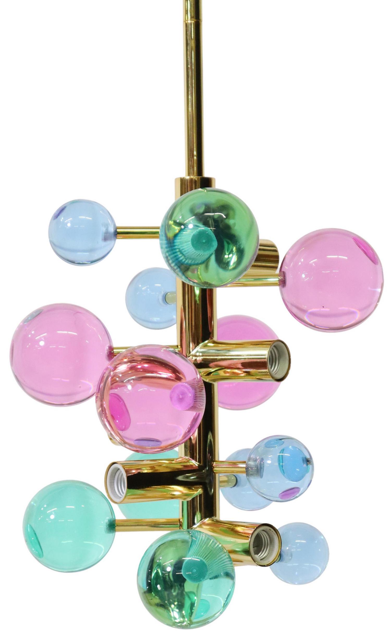 JONATHAN ADLER ACRYLIC 'GLOBO' 5-LIGHT CHANDELIER (1 of 4)