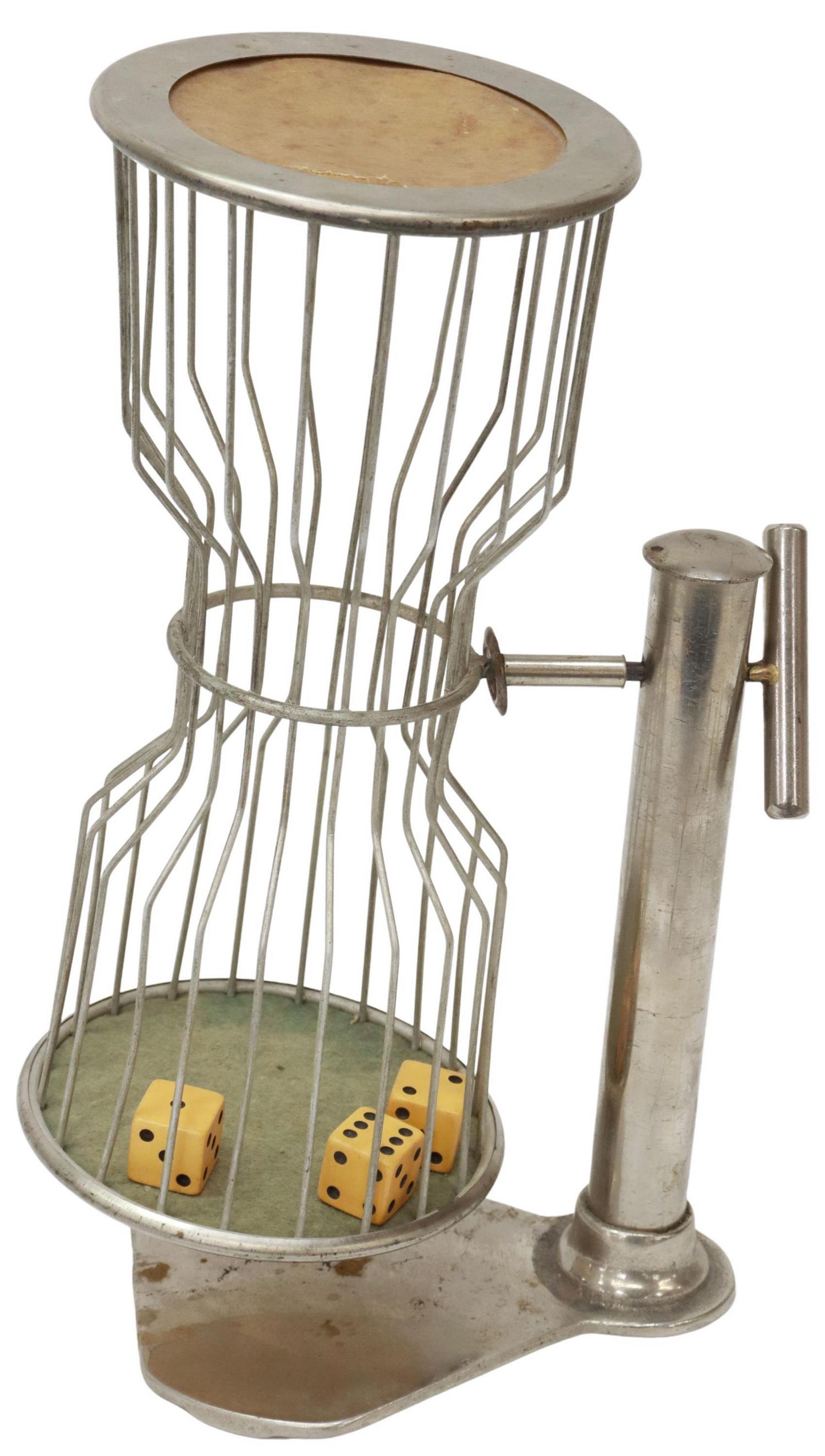 CHROMED STEEL CHUCK-A-LUCK DICE GAME OF CHANCE (1 of 3)