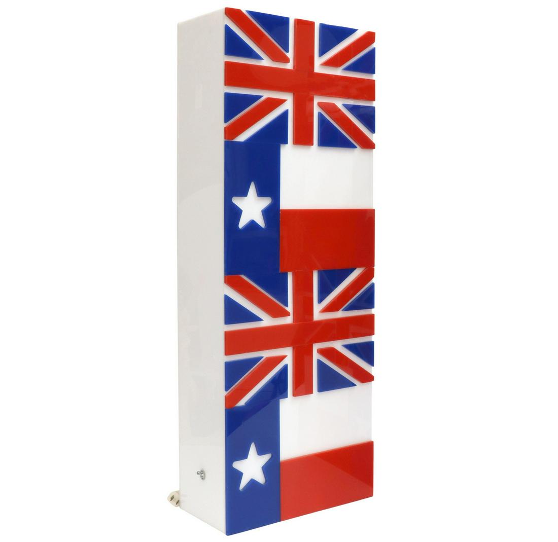 ACRYLIC TEXAS & UK FLAG WALL LIGHT PANEL (1 of 4)