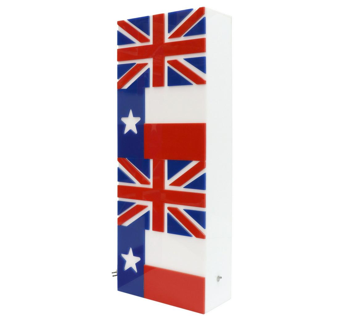ACRYLIC TEXAS & UK FLAG WALL LIGHT PANEL (1 of 4)