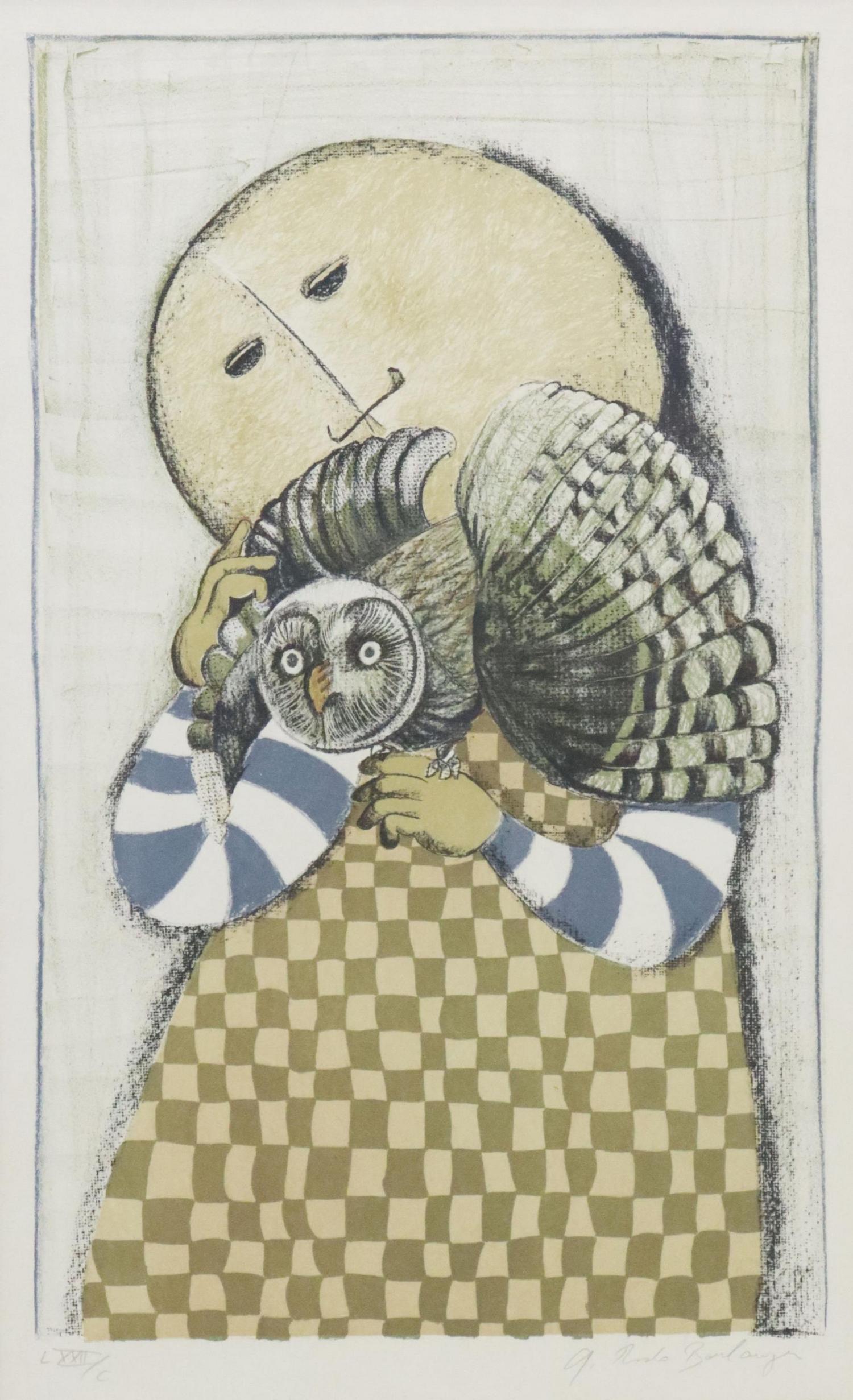 GRACIELA RODO BOULANGER (B.1935) OWL SERIGRAPH (1 of 4)