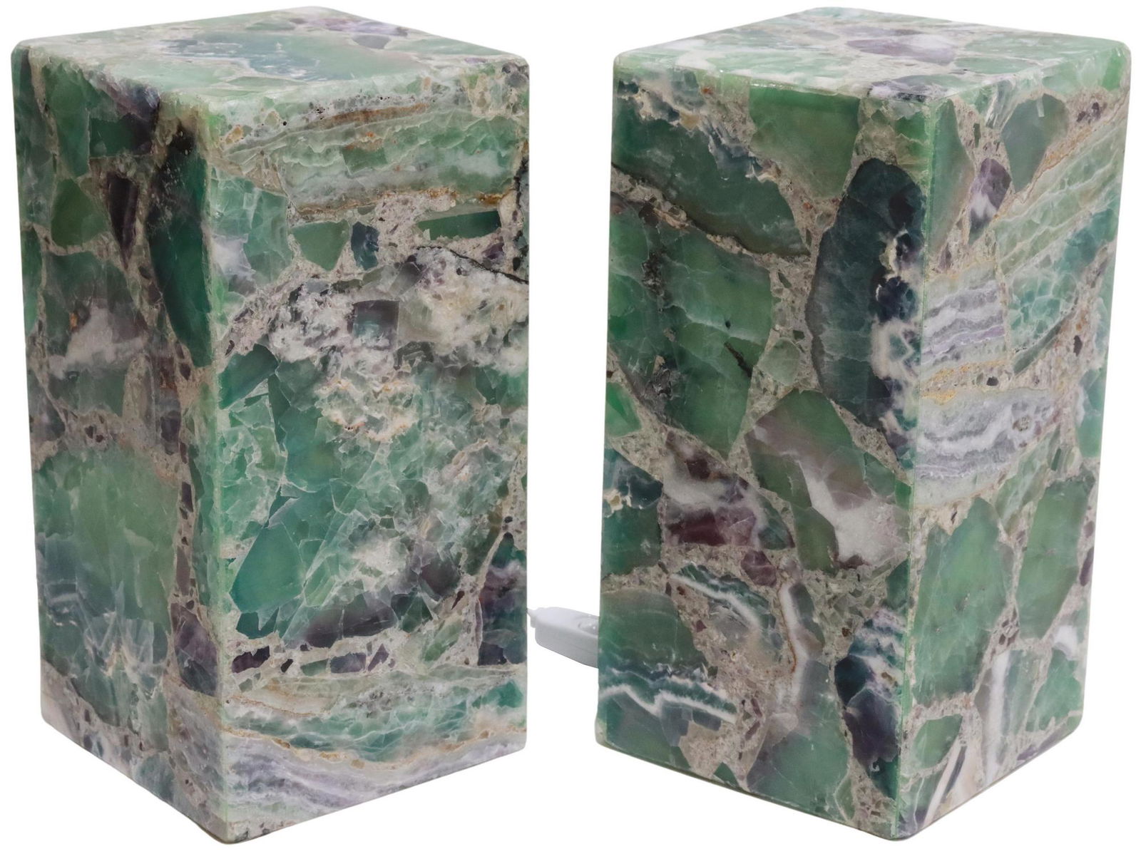 (2) CONTEMPORARY CUT FLUORITE 1-LIGHT TABLE LAMPS (1 of 5)