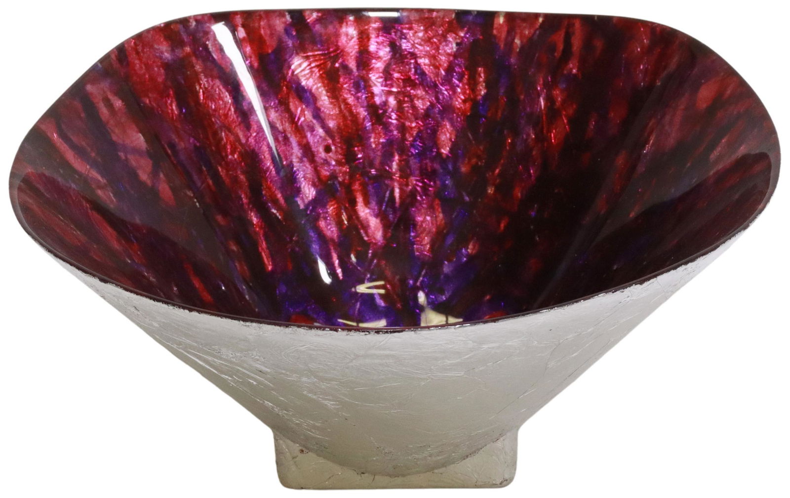 ITALIAN MODERN METALLIC FOIL GLASS BOWL (1 of 4)