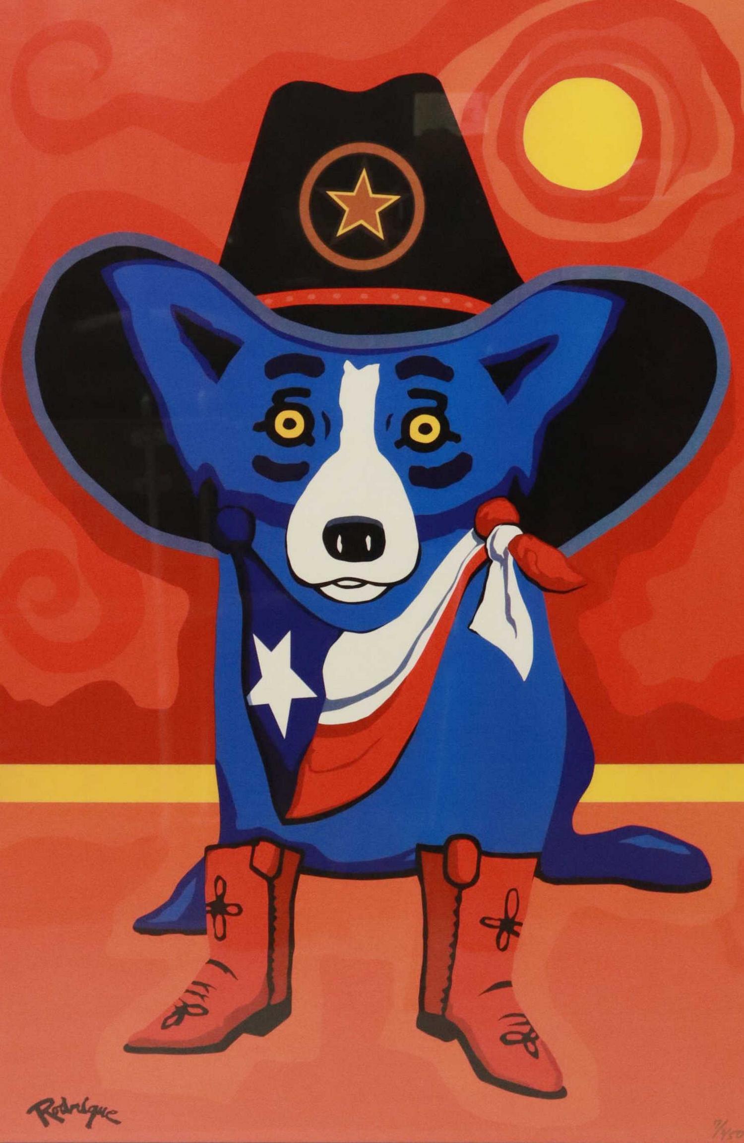 GEORGE RODRIGUE (D.2013) BLUE DOG SILKSCREEN PRINT (1 of 7)