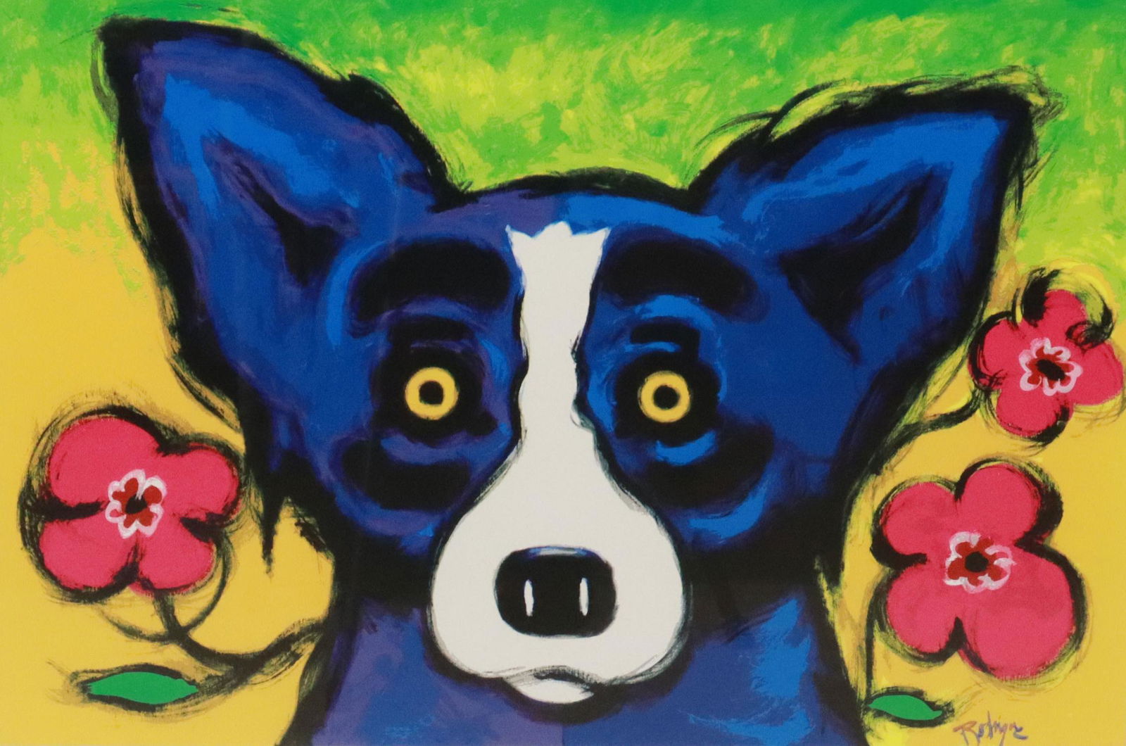 GEORGE RODRIGUE (D.2013) BLUE DOG SILKSCREEN PRINT (1 of 6)