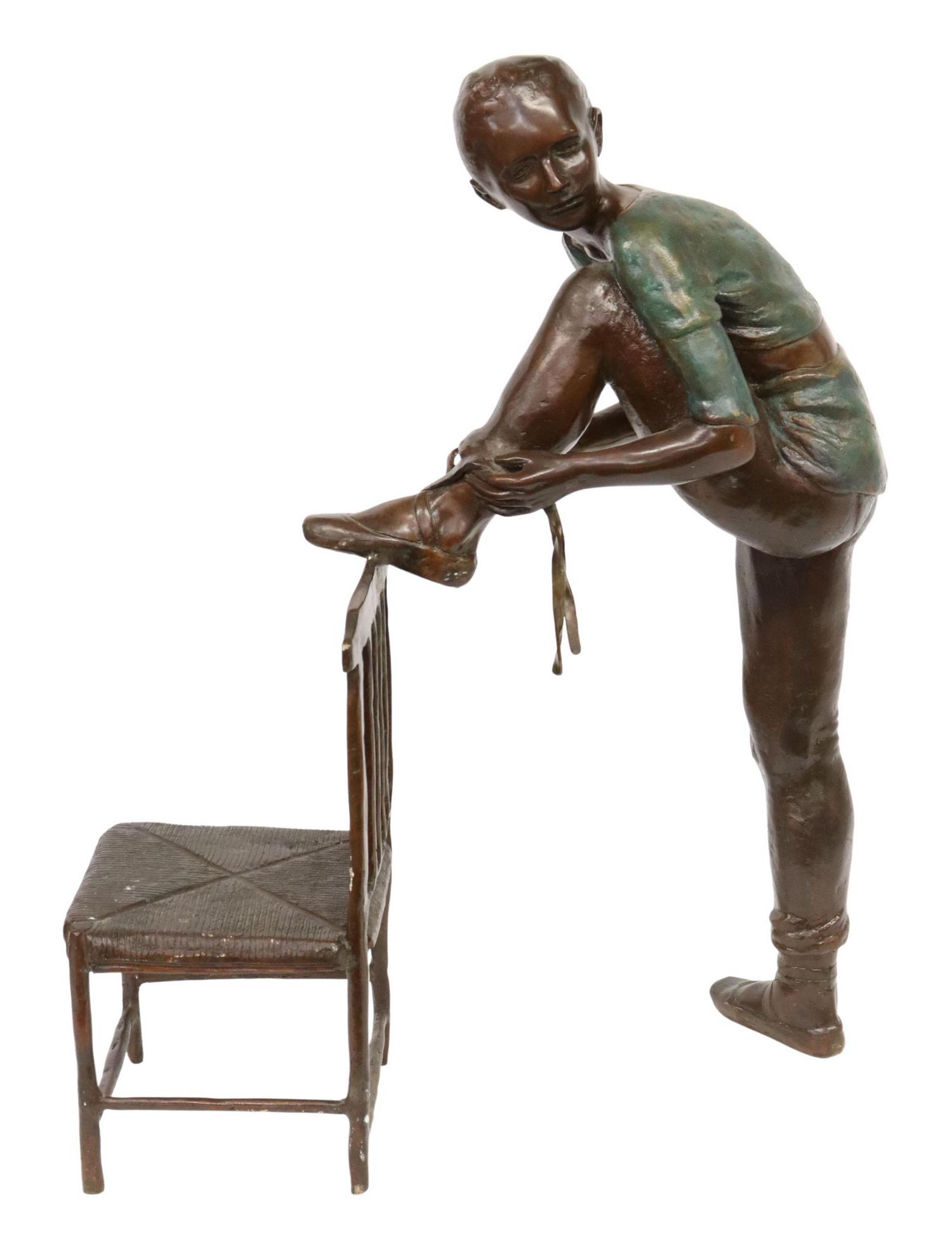 VICTOR VILLARREAL (B.1944) BRONZE BALLERINA, 26"H (1 of 6)