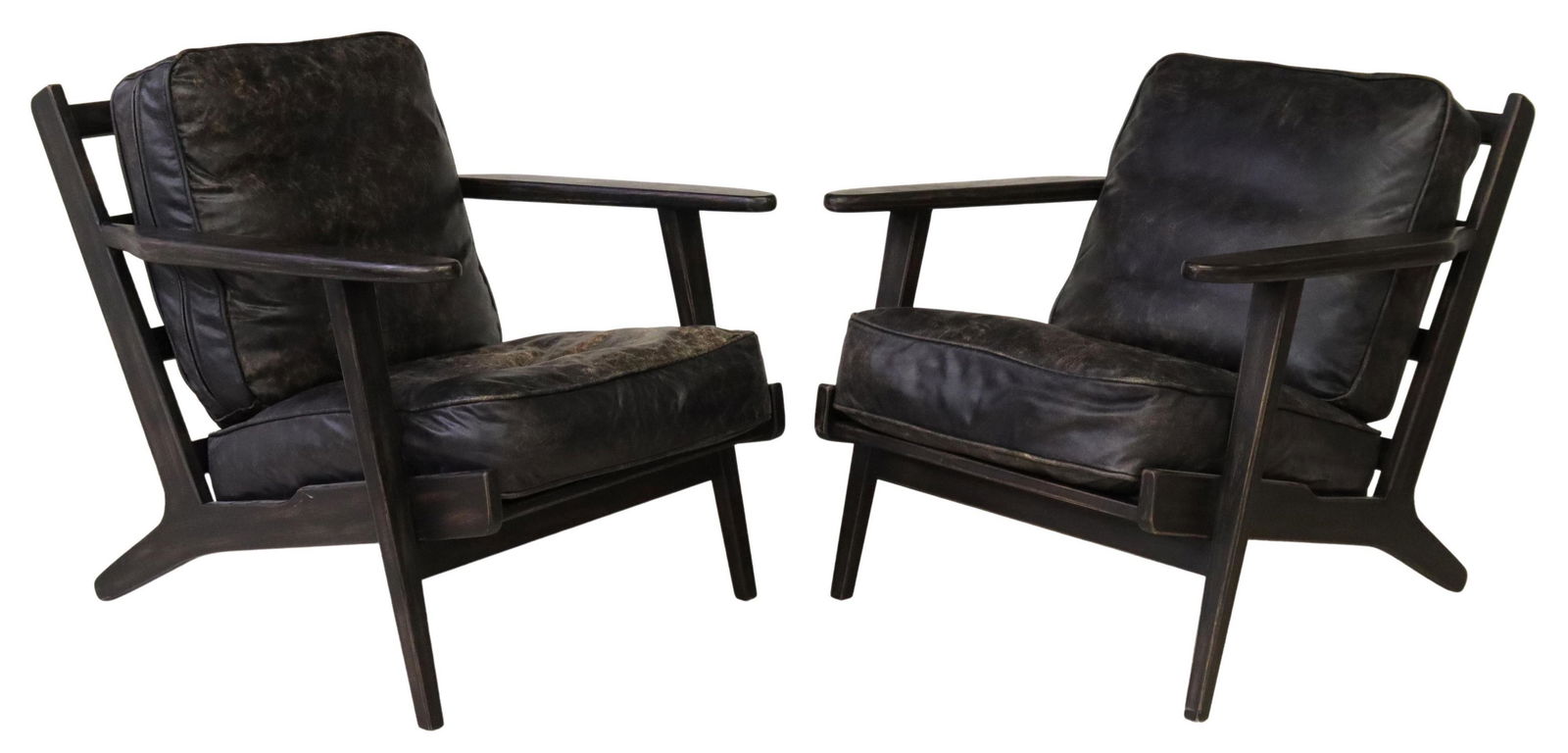 (2) FOUR HANDS 'BROOKS' RIALTO EBONY LOUNGE CHAIRS (1 of 4)