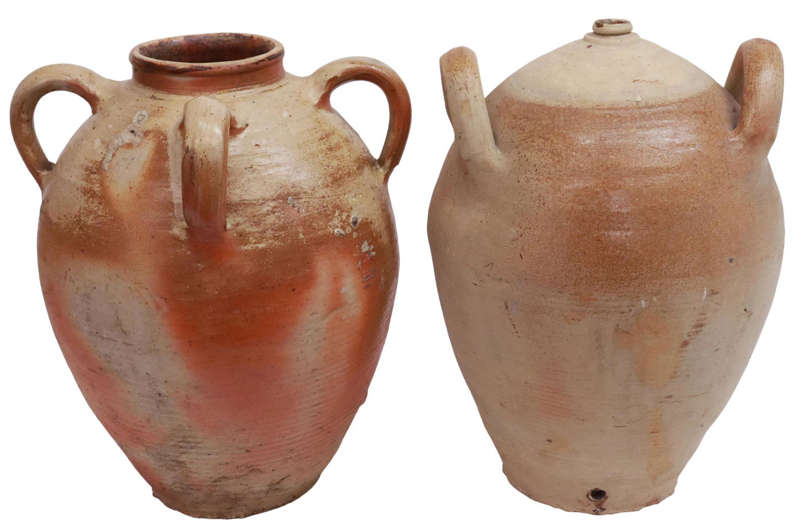 (2) FRENCH PROVINCIAL STONEWARE OIL JUGS (1 of 2)