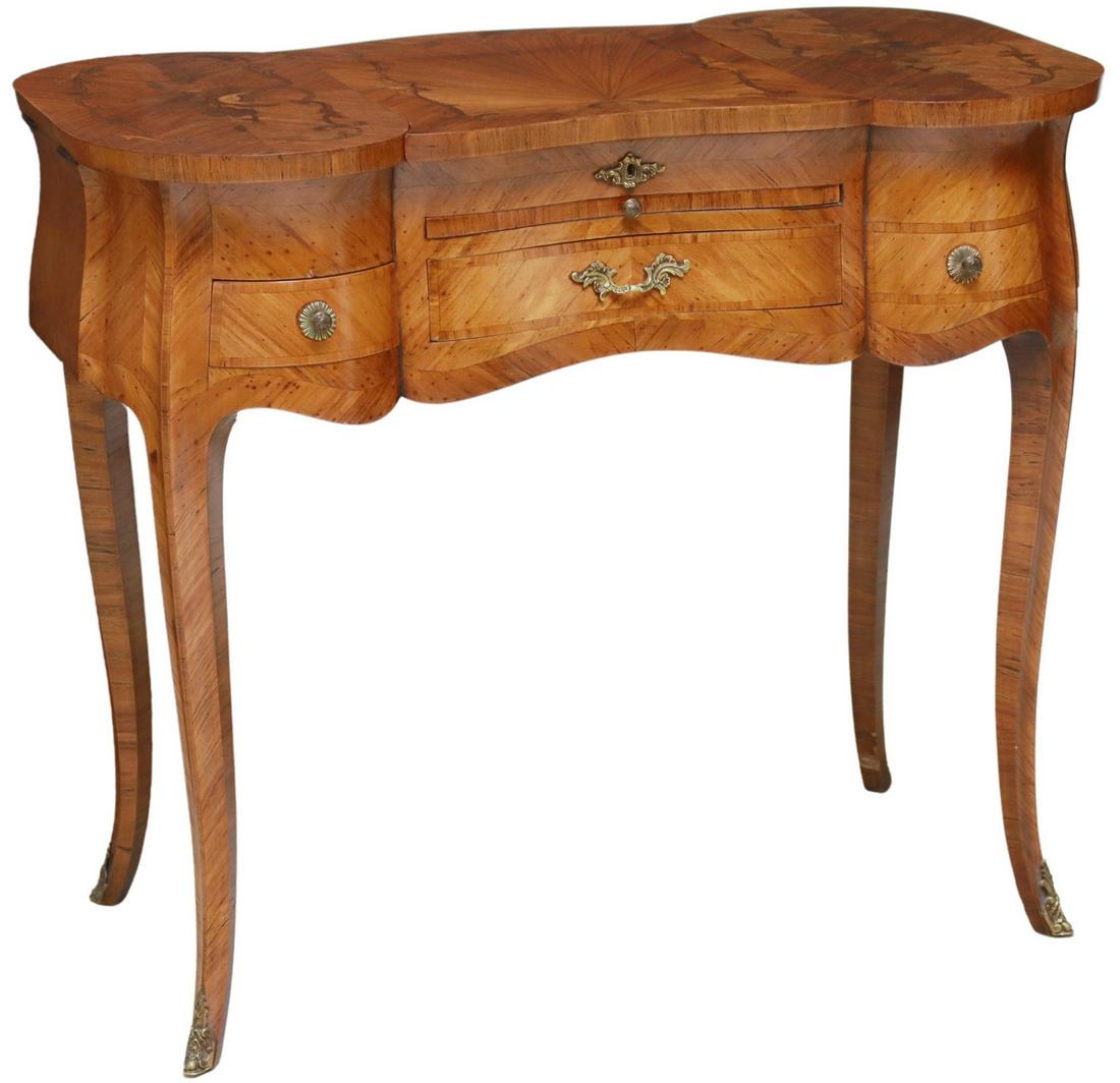 FRENCH LOUIS XV STYLE MARQUETRY POUDREUSE TABLE (1 of 6)