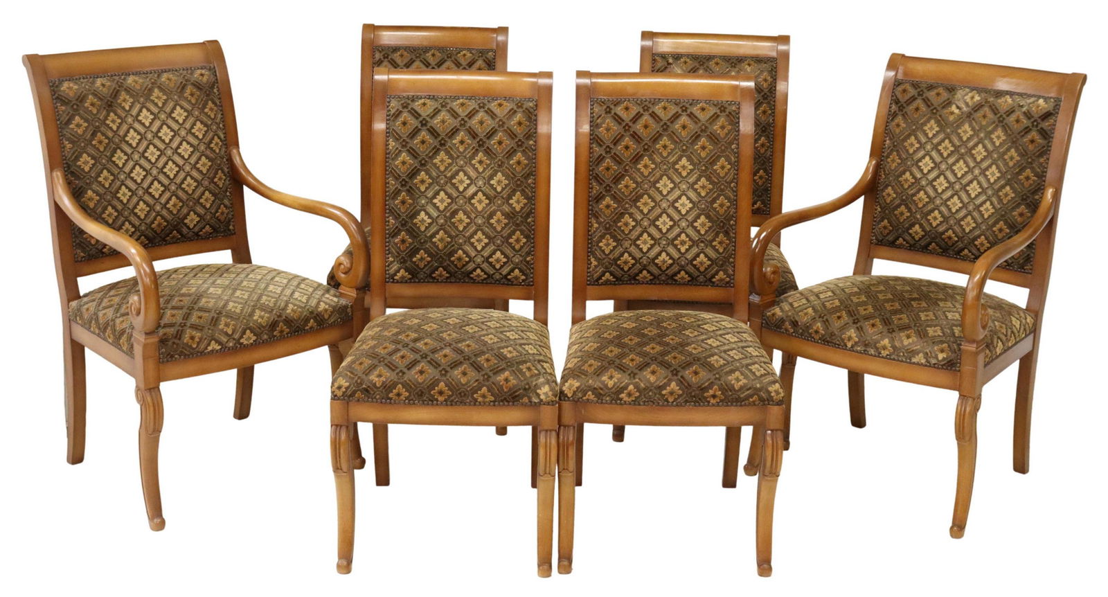 (6) FRENCH LOUIS PHILIPPE STYLE UPHOLSTERED CHAIRS (1 of 4)