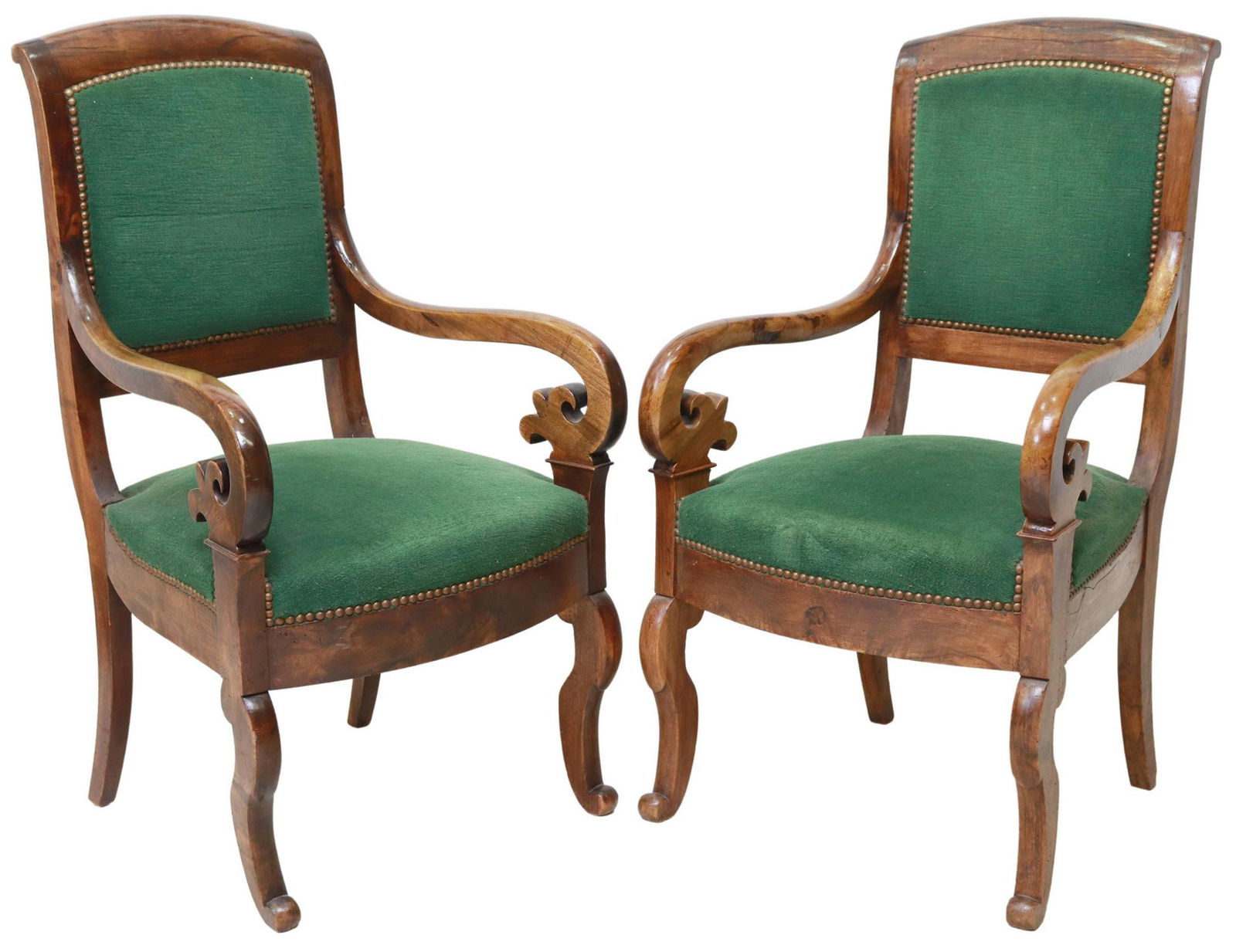 (2) FRENCH LOUIS PHILIPPE PERIOD WALNUT FAUTEUILS (1 of 4)