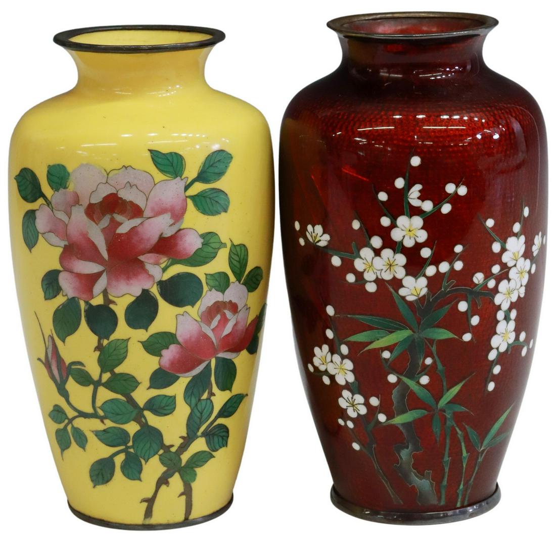 (2) JAPANESE GINBARI & WIRELESS CLOISONNE VASES (1 of 4)