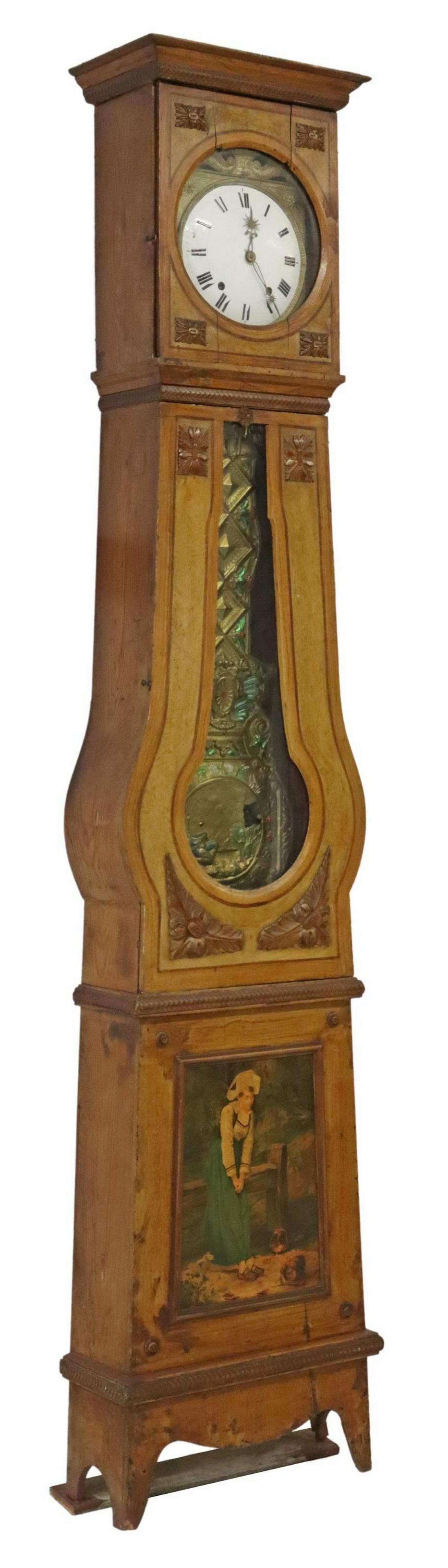 FRENCH PROVINCIAL MORBIER LONGCASE CLOCK (1 of 8)