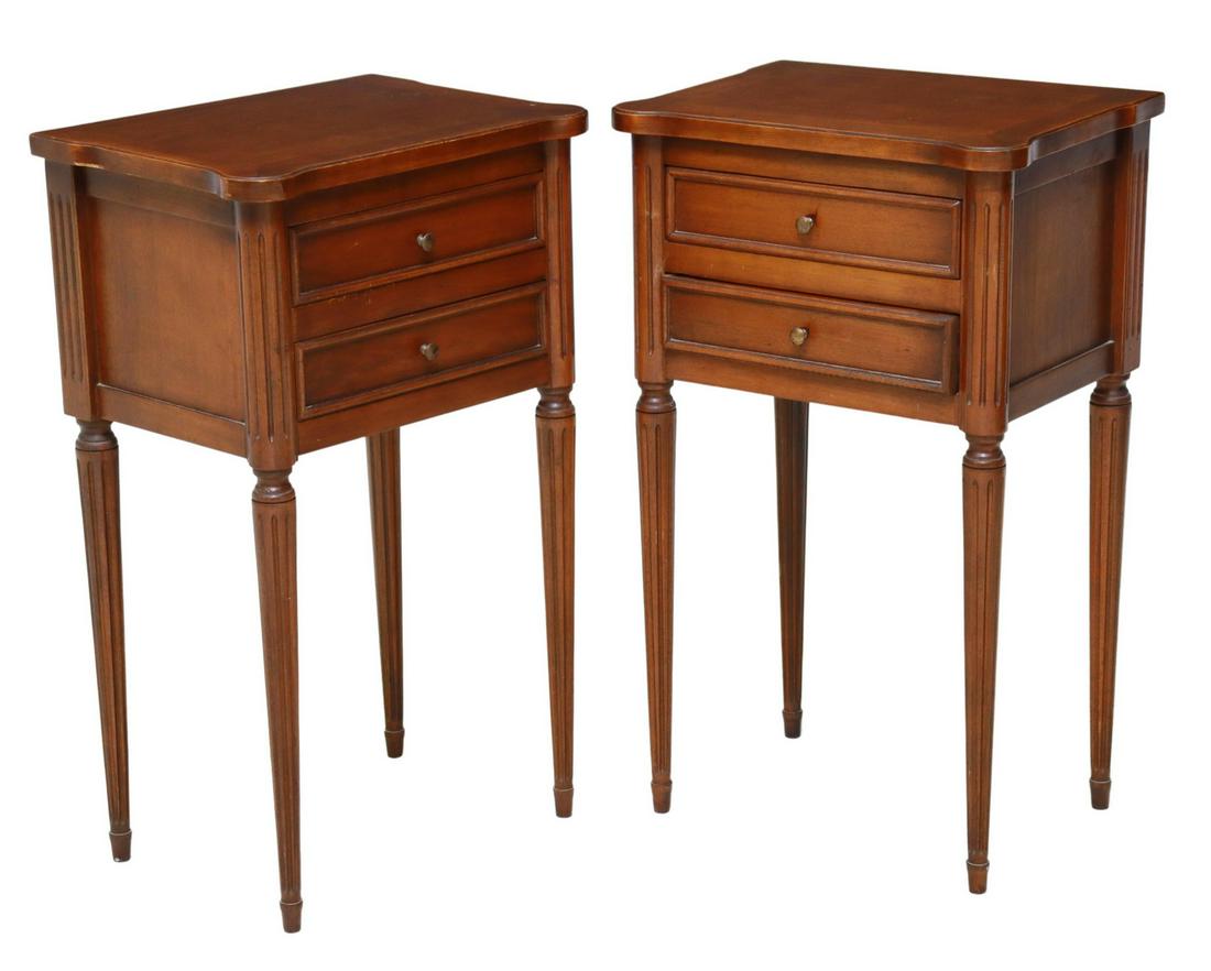 (2) FRENCH LOUIS XVI STYLE NIGHTSTANDS (1 of 5)