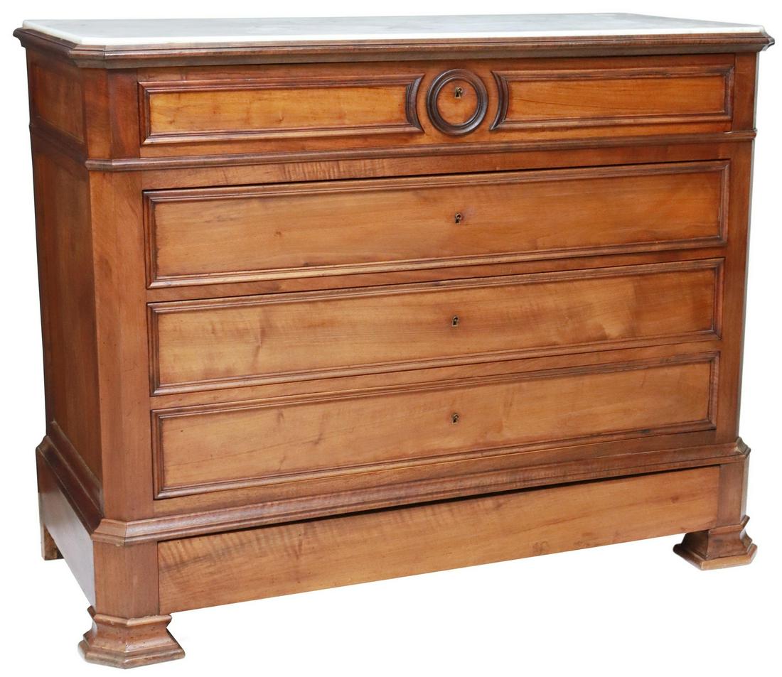FRENCH LOUIS PHILIPPE MARBLE-TOP COMMODE (1 of 6)