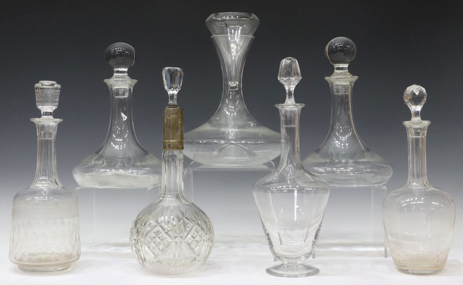 (7) FRENCH ST LOUIS & OTHERS GLASS DECANTERS (1 of 6)
