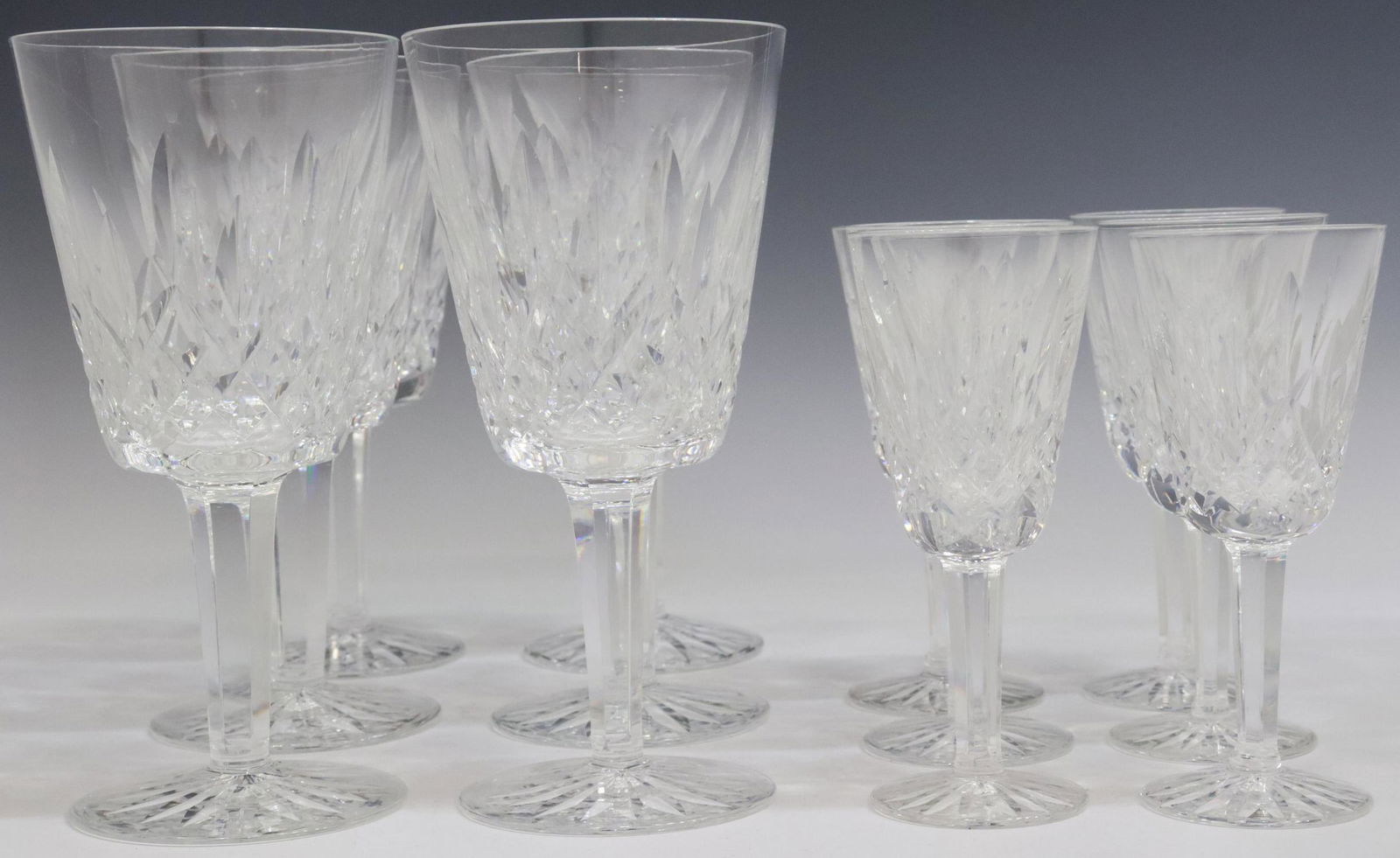 (12) WATERFORD 'LISMORE' CUT CRYSTAL STEMWARE (1 of 4)