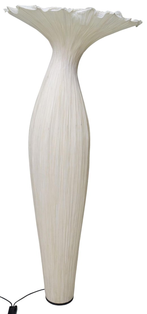 AYALA SERFATY (B.1962) 'MORNING GLORY' FLOOR LAMP: Modern "Morning Glory" floor lamp, Ayala Serfaty (Israeli, b.1962) for Aqua Creations, late 20th c., metal frame, pleated silk cover, operating at this time, approx 81.5"h
