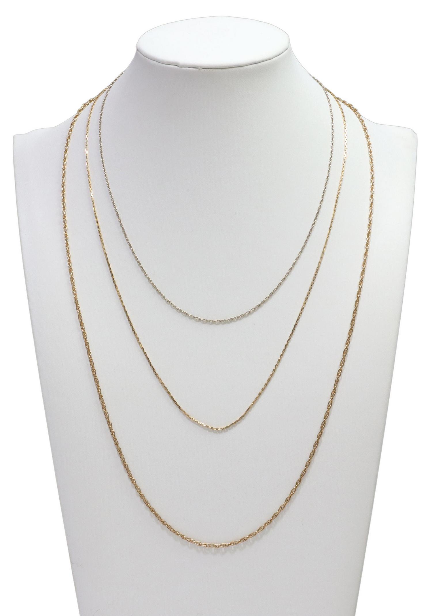 (3) ESTATE ITALIAN & CACO 14KT GOLD NECK CHAINS (1 of 5)
