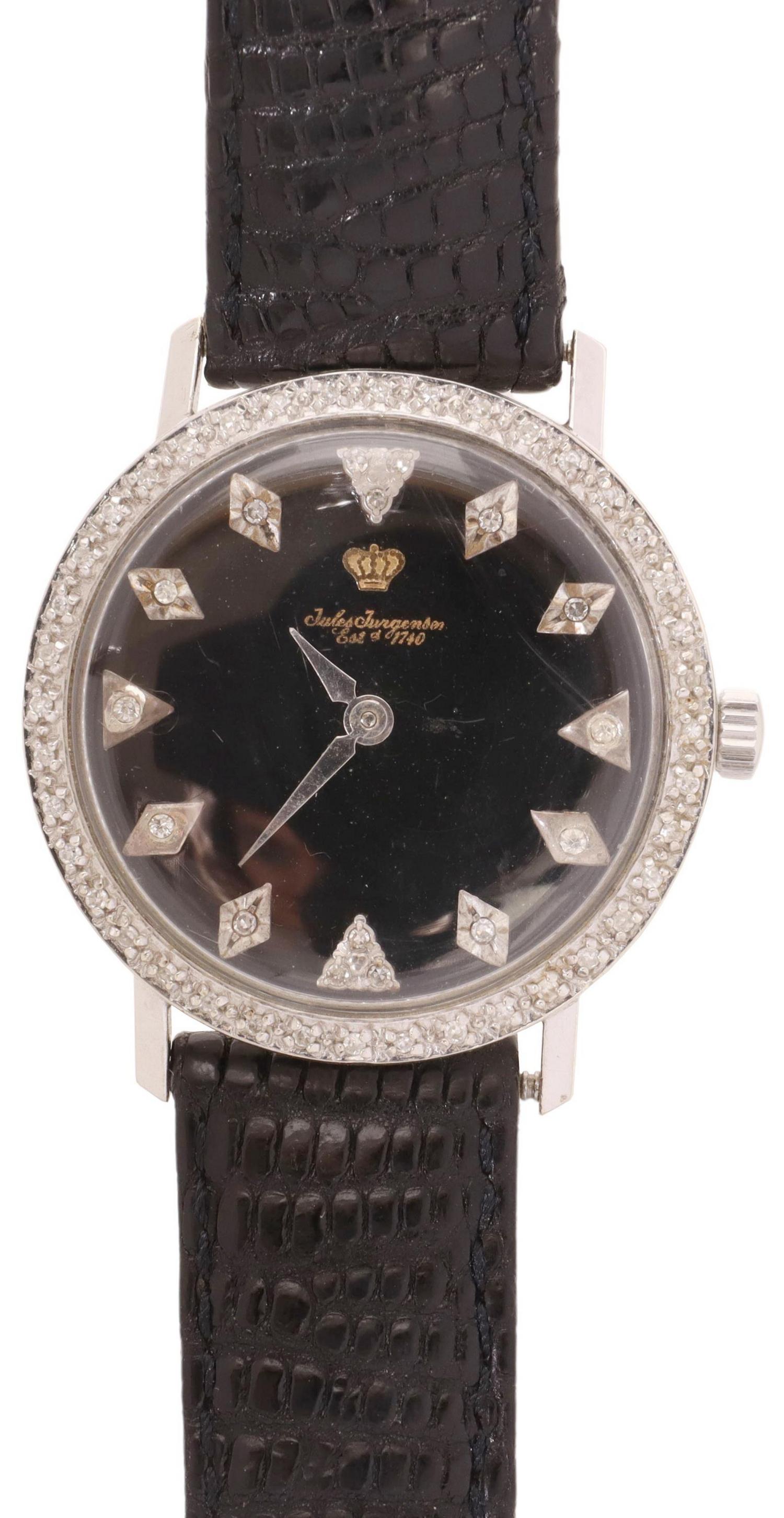 GENT'S JULES JURGENSEN 14KT GOLD & DIAMOND WATCH (1 of 5)