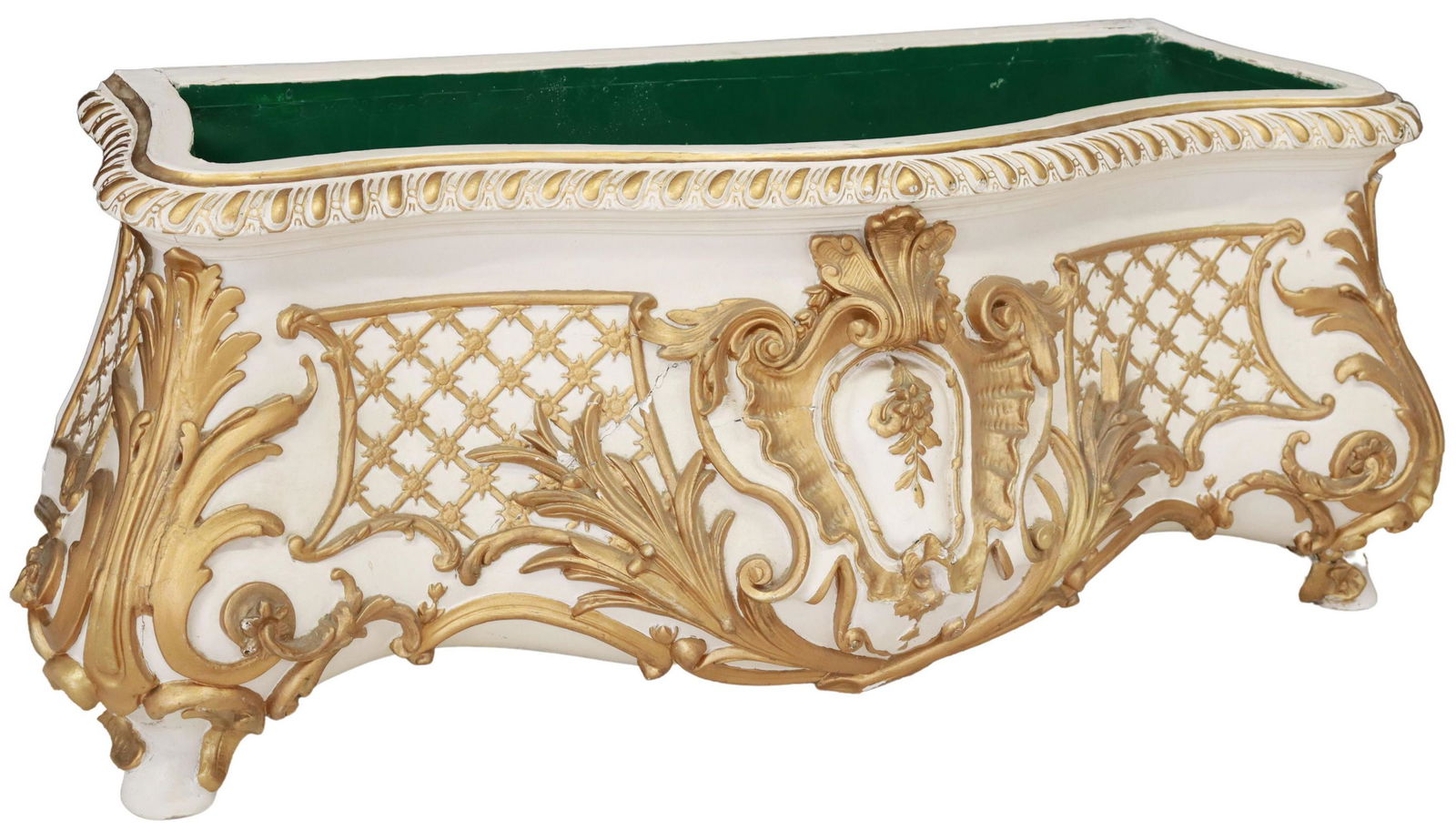 FRENCH LOUIS XV STYLE PARCEL GILT JARDINIERE (1 of 4)