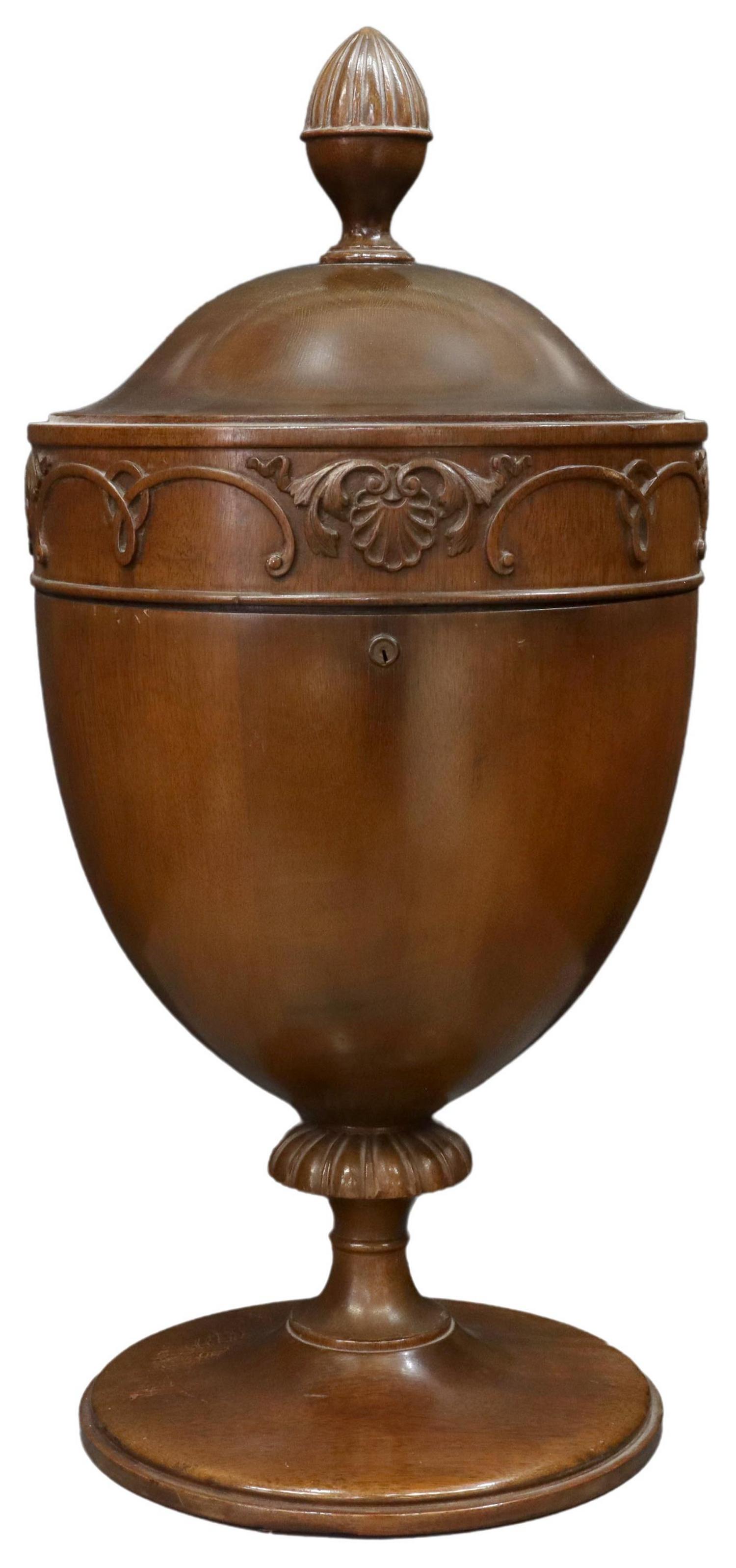 GEORGIAN STYLE MAHOGANY URN-FORM KNIFE BOX (1 of 5)
