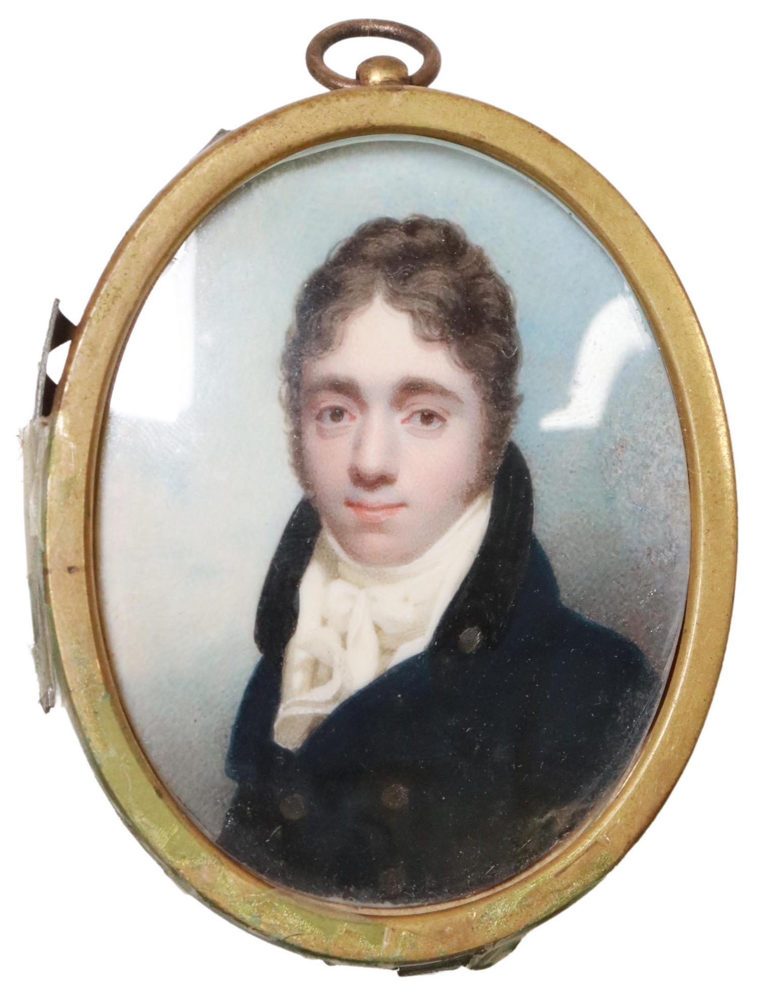 WATERCOLOR PORTRAIT MINIATURE OF A GENTLEMAN (1 of 2)