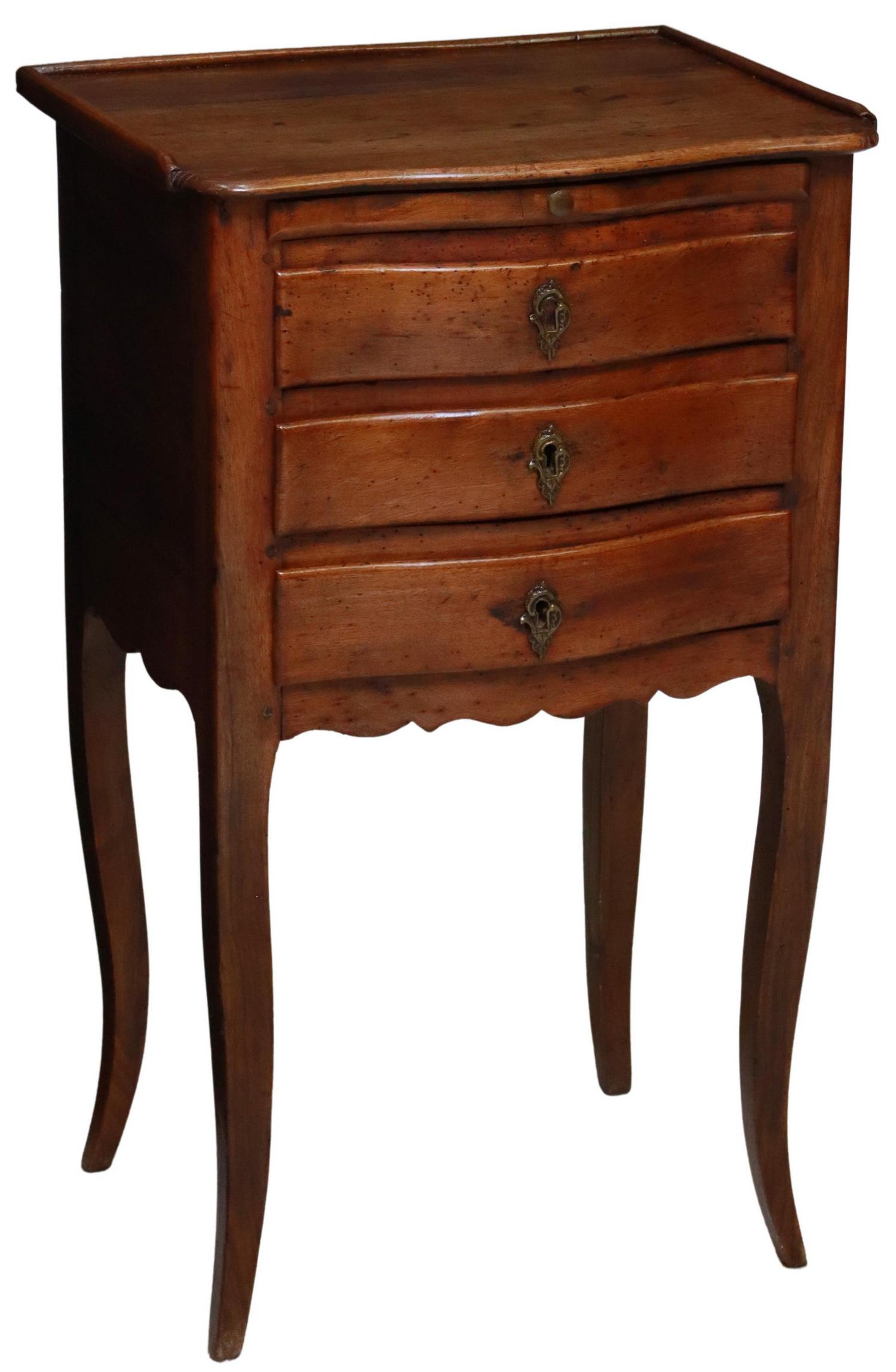 FRENCH PROVINCIAL WALNUT BEDSIDE CABINET (1 of 5)