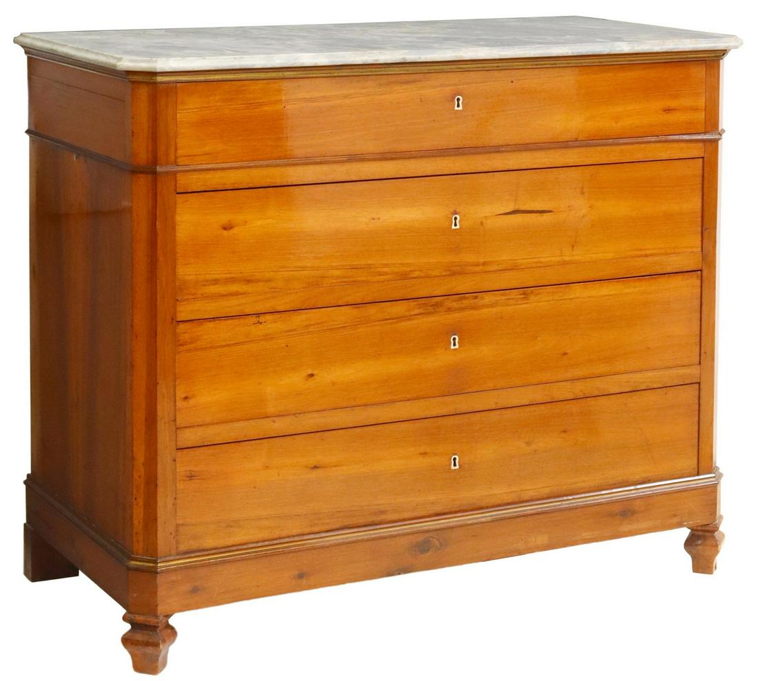 LOUIS PHILIPPE PERIOD MARBLE-TOP COMMODE (1 of 5)