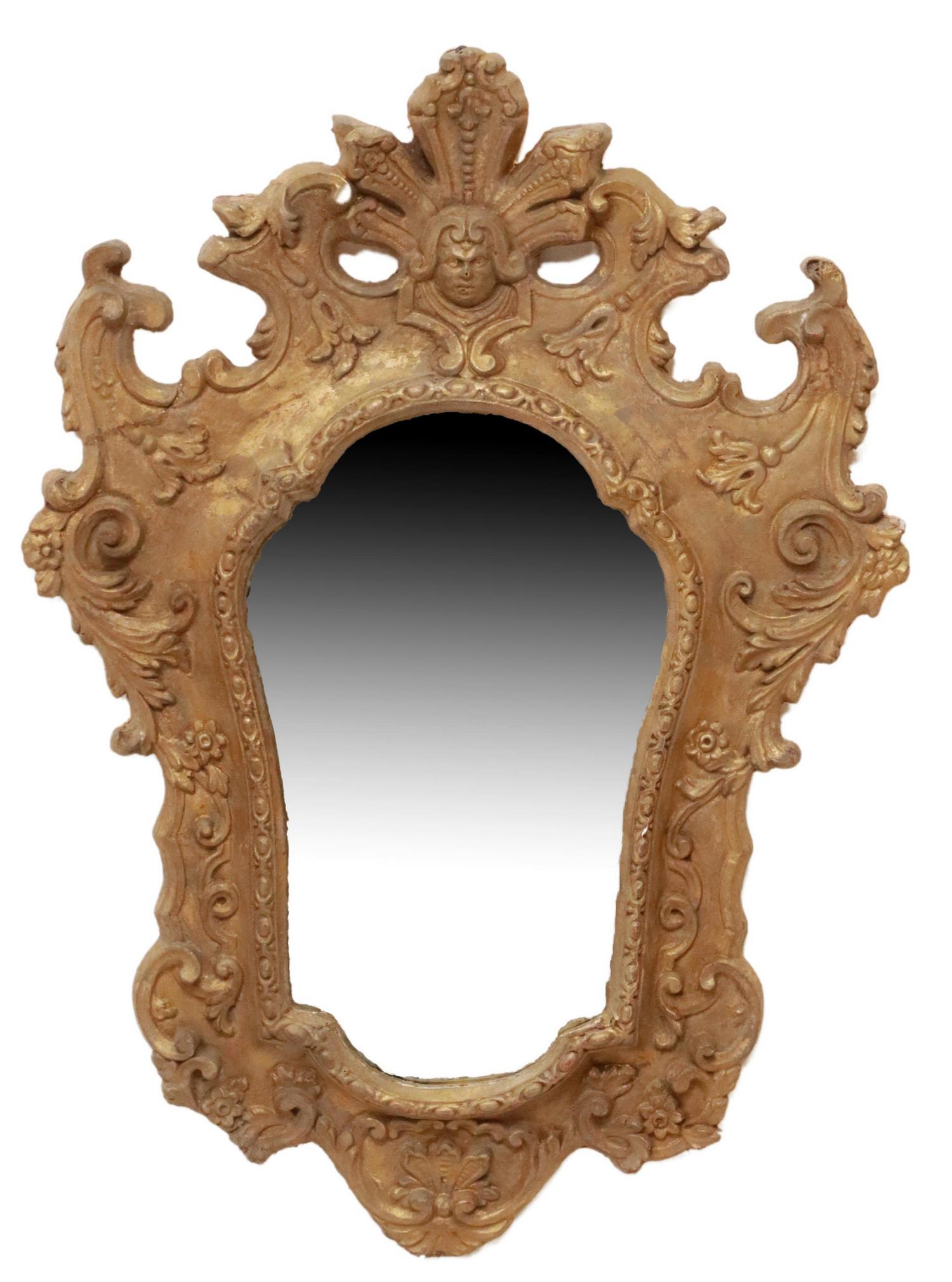 ITALIAN GILTWOOD CARTOUCHE-SHAPE MIRROR (1 of 3)